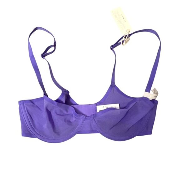 NWT Aerie Smoothez Purple Unlined Sheer Mesh Balconette Underwire Bra 32B - Picture 1 of 10